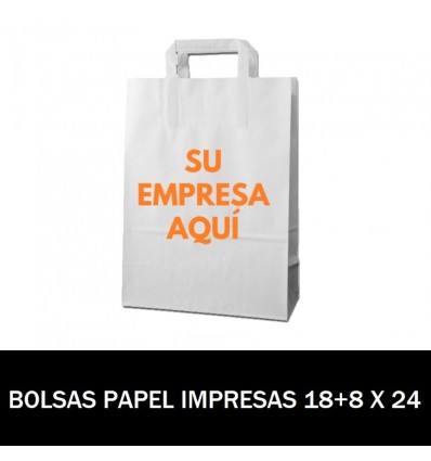 BOLSAS DE PAPEL IMPRESAS 18+8 X 24