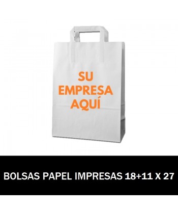 BOLSAS DE PAPEL IMPRESAS 18+11 X 27