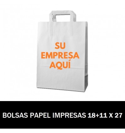 BOLSAS DE PAPEL IMPRESAS 18+11 X 27