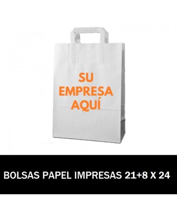 BOLSAS DE PAPEL IMPRESAS 21+8 X 24