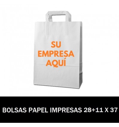 BOLSAS DE PAPEL IMPRESAS 28+11 X 37