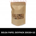 BOLSAS DE PAPEL KRAFT DOYPACK CON VENTANA 20x30+10