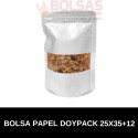 BOLSAS DE PAPEL BLANCAS DOYPACK CON VENTANA 25x35+12