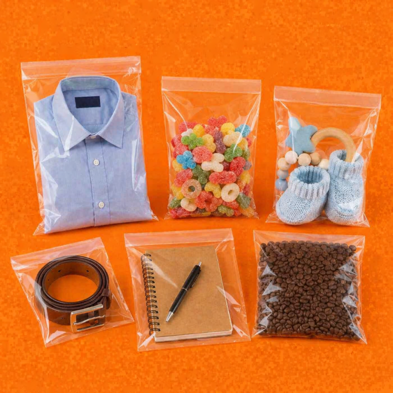 bolsas transparentes con adhesivo