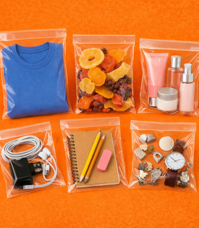 bolsa transparente con adhesivo